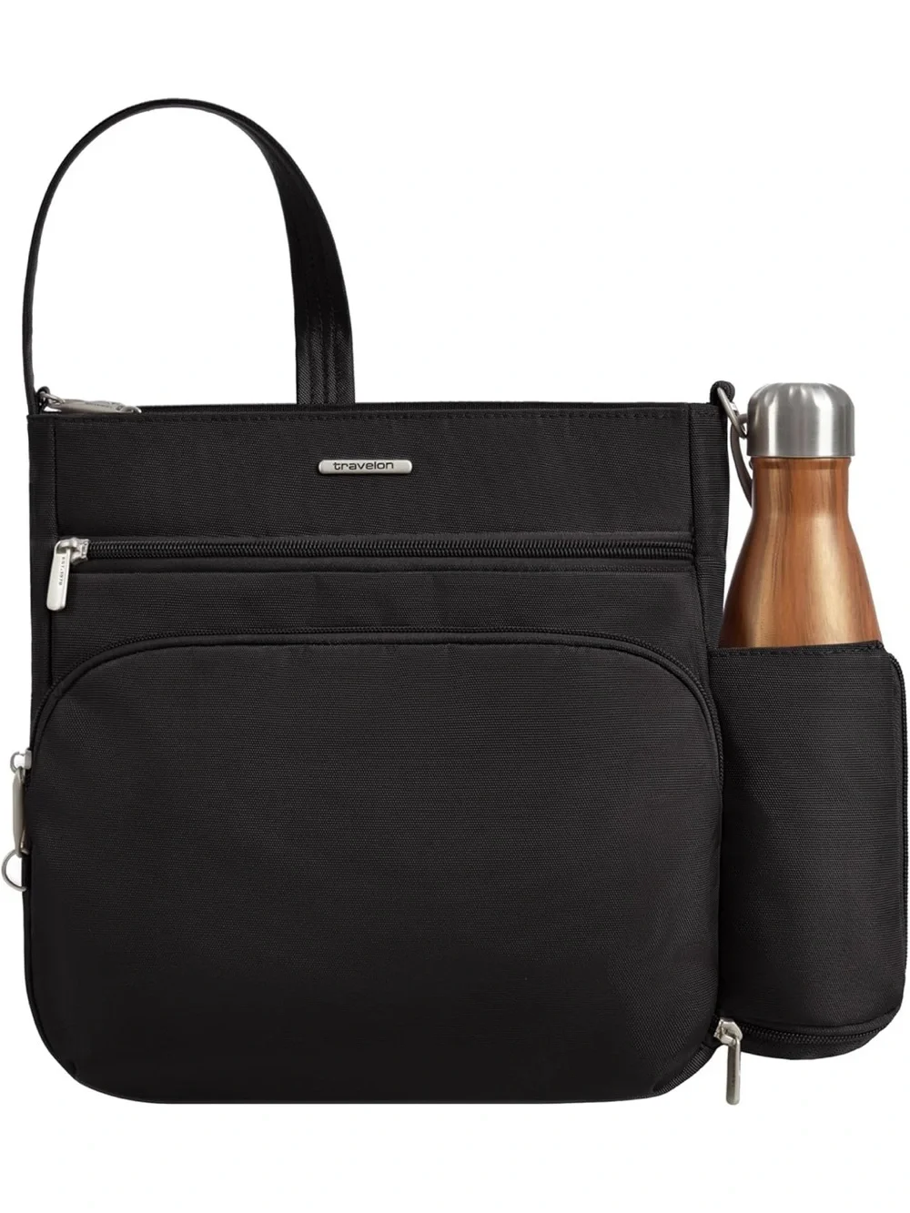 Travelon classic north south crossbody purse anti theft black new